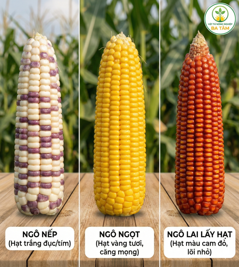 Phân biệt các loại hạt giống ngô nếp, ngô ngọt và ngô lai trên thị trường